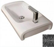 Раковина для ванної Hidra Hi-Line накладна 70х41 см санфаянс чорний матовий мармур HI17 102 black matt marble