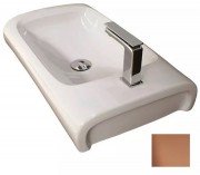 Раковина для ванной Hidra Hi-Line накладная 70х41 см санфаянс белый/розовое золото HI17 063 bianco/oro rosa