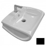 Раковина для ванной Hidra Hi-Line подвесная 65х51,5 см санфаянс черный глянцевый HI19 009 nero lucido