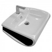 Раковина для ванной Hidra Hi-Line подвесная 65х51,5 см санфаянс белый/черный HI19 012 bianco/nero