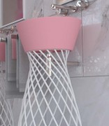 Раковина для ванной Hidra Wire накладная Ø43 см санфаянс розовый матовый W1 097 rosa matt