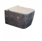 Унітаз підвісний Hidra Faster Kiub Rimless 36,5х54 см санфаянс темно-сірий мармур KIWR20 99 ceppo di gre dark