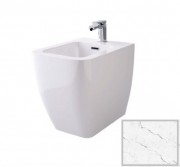 Биде напольное Hidra Faster Kiub 36,5х54 см санфаянс белый матовый мрамор KI14 101 white matt marble