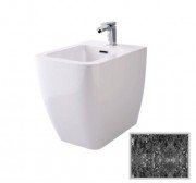 Біде підлогове Hidra Faster Kiub 36,5х54 см санфаянс чорний матовий мармур KI14 102 black matt marble