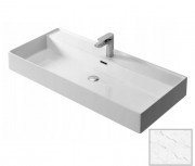 Раковина для ванної Hidra Faster Kiub 101х46 см санфаянс білий матовий мармур KI100 101 white matt marble