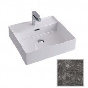 Раковина для ванної Hidra Faster Kiub 51х46 см санфаянс темно-сірий мармур KI50 99 ceppo di gre dark