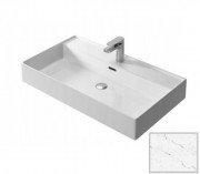 Раковина для ванной Hidra Faster Kiub 81х46 см санфаянс белый матовый мрамор KI80 101 white matt marble