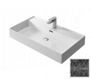 Раковина для ванної Hidra Faster Kiub 81х46 см санфаянс чорний матовий мармур KI80 102 black matt marble