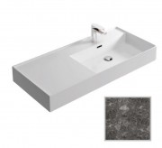 Раковина для ванної Hidra Faster Kiub 101х46 см санфаянс темно-сірий мармур KI100SX 99 ceppo di gre dark