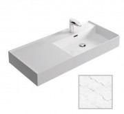 Раковина для ванной Hidra Faster Kiub 101х46 см санфаянс белый матовый мрамор KI100SX 101 white matt marble