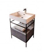 Консоль для раковины Hidra Faster Kiub 61х46 см темный бетон KSC60 112 cemento scuro