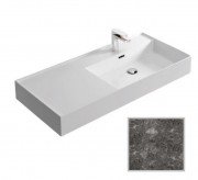 Раковина для ванной Hidra Faster Kiub 101х46 см санфаянс темно-серый мрамор KI100SX 99 ceppo di gre dark