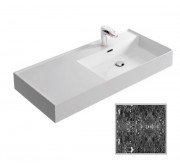 Раковина для ванної Hidra Faster Kiub 101х46 см санфаянс чорний матовий мармур KI100SX 102 black matt marble