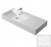Раковина для ванной Hidra Faster Kiub 101х46 см санфаянс белый матовый мрамор KI100DX 101 white matt marble