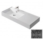 Раковина для ванної Hidra Faster Kiub 101х46 см санфаянс чорний матовий мармур KI100DX 102 black matt marble