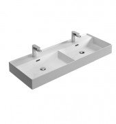 Раковина для ванної Hidra Faster Kiub 121х46 см санфаянс білий глянцевий KI120DV 001 bianco lucido