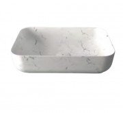 Раковина для ванної Hidra Gio Evolution 60,5х40 см білий матовий мармур G40E 101 white matt marble