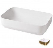 Раковина для ванної Hidra Gio Evolution 60,5х40 см білий/золото G40E 013 bianco/oro