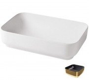 Раковина для ванної Hidra Gio Evolution 60,5х40 см чорний/золото G40E 020 nero/oro