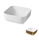 Раковина для ванної Hidra Gio Evolution 42х42 см білий/золото G43E 013 bianco/oro