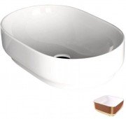 Раковина для ванной Hidra Gio Evolution 60х40 см белый/розовое золото G60E 063 bianco/oro rosa