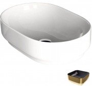 Раковина для ванної Hidra Gio Evolution 60х40 см чорний/золото G60E 020 nero/oro