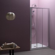 Душові двері Kolpa-San Luna TV3D/S 80/CH 80х185 см профіль срібний/скло шиншила 560070