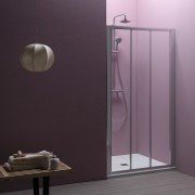 Душевая дверь Kolpa-San Luna TV3D/S 90/CH 90х185 см профиль серебряный/прозрачное стекло 560060