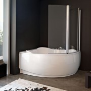 Шторка для ванни Kolpa San Loco Sole TP 143/K-D 143х140 см права профіль срібний скло прозоре 528090