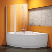 Шторка для ванни Kolpa San Sole Uni TP 123/K 123х140 см профіль срібний скло прозоре 514820