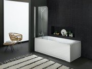 Шторка для ванни Kolpa San Sole TP 75/K L 75х140 см одноелементна профіль срібний скло прозоре 509000