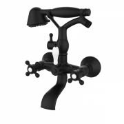Змішувач для ванни GRB Clasica 1866 з душовою лійкою двухвентильний чорний 206120