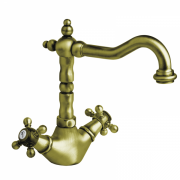 Змішувач для раковини GRB Clasica Retro з донним клапаном состаренная латунь 212799