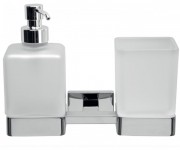 Дозатор для рідкого мила Inda Lea зі склянкою матове скло/хром A1810D CR 21