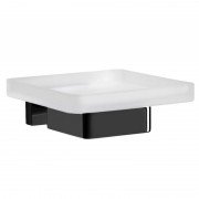 Мыльница для ванной Inda Lea подвесная матовое стекло/черный матовый A18110 NE 21