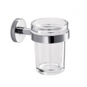 Стакан для зубних щіток Inda Gealuna підвісний прозоре скло/хром A1010A CR 03