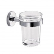 Стакан для зубних щіток Inda Gealuna підвісний прозоре скло/хром A1010A CR 03