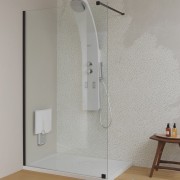 Стінка душова Kolpa-San Corona TS OPEN BLACK 100/K-R 100х200 см права профіль чорний/прозоре скло 514980