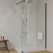 Стінка душова Kolpa-San Corona TS OPEN BLACK 140/K-L 140х200 см ліва профіль чорний/прозоре скло 517080