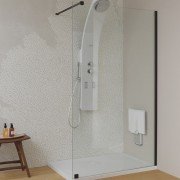 Стенка душевая Kolpa-San Corona TS OPEN BLACK 120/K-L 120х200 см левая профиль черный/прозрачное стекло 517070