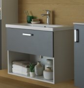 Тумба с раковиной Kolpa-san Evelin OUE 80 II 80х64.5 см ДСП серый/антрацит 573900