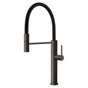 Смеситель для кухни Gessi 316 Flessa с выдвижной лейкой черный металл брашированный 60010#707