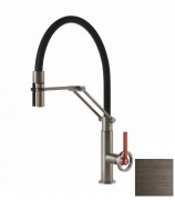 Змішувач для кухні Gessi Officine Volantino з витяжною лійкою чорний метал брашірованний 60205#126