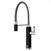 Смеситель для кухни Gessi Happy с вытяжной лейкой глянцевый черный 60061#102