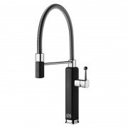 Змішувач для кухні Gessi Happy з витяжною лійкою матовий чорний 60061#299