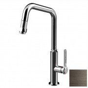 Змішувач для кухні Gessi Officine з витяжною лійкою чорний метал брашірованний 60053#707