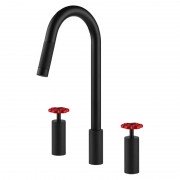 Смеситель для кухни Gessi Officine с выдвижной лейкой матовый черный 17467#299