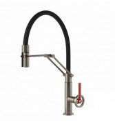Смеситель для кухни Gessi Officine Volantino с вытяжной лейкой нержавеющая сталь 60205#149