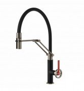 Змішувач для кухні Gessi Officine Volantino з витяжною лійкою матовий чорний 60205#299
