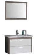 Дзеркало і тумба з раковиною Kolpa-san Sara 82 ДСП темний текстурний 507850
